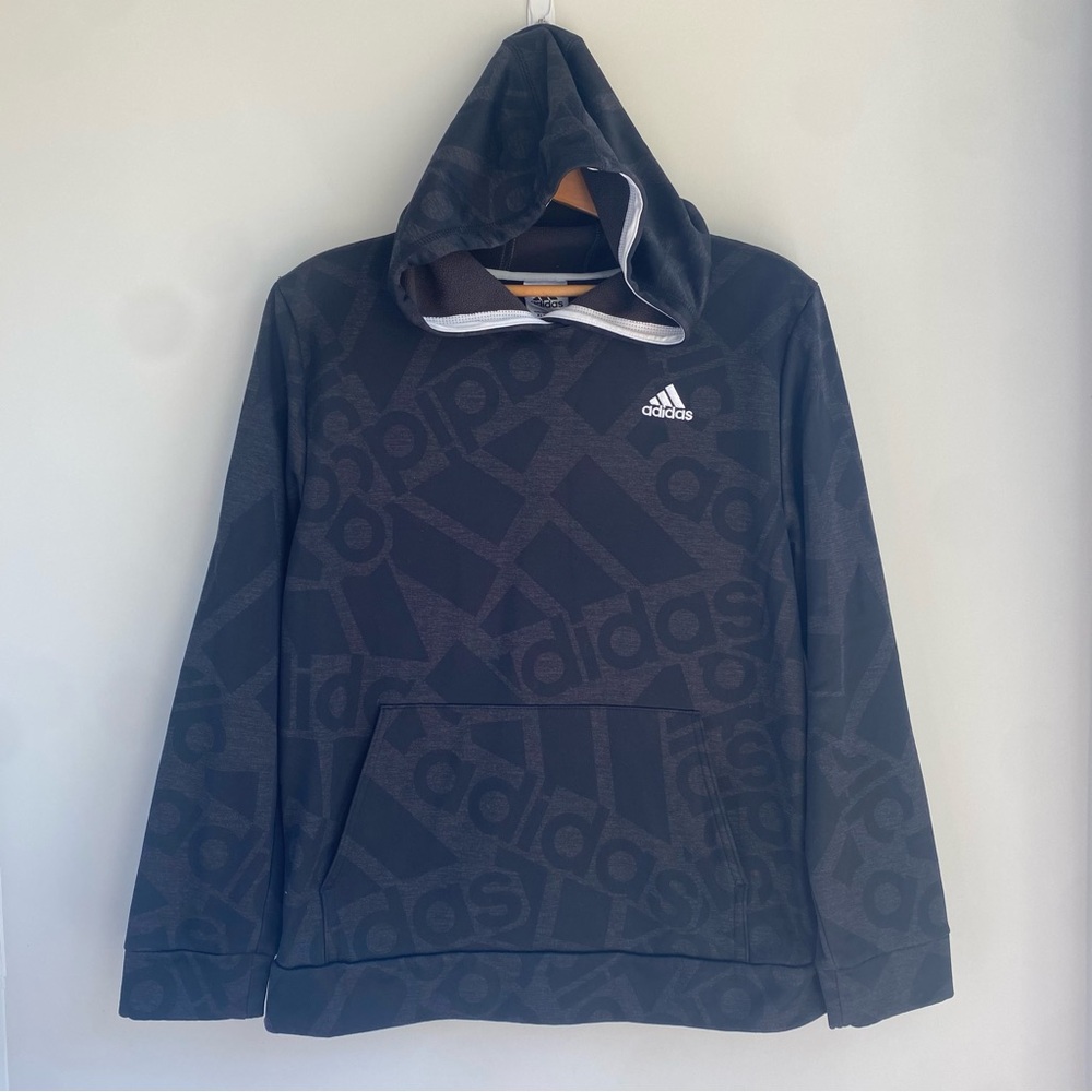 Adidas hoodie logo black size XL